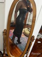 img 1 attached to XLLAIS Women'S Sexy Strapless Tube Top Midi Dress: Off Shoulder Bodycon Party Faux Leather Look! review by Stuart Sugden