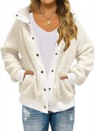 tecrew women's sherpa fleece button coat with loose fit and long sleeves - winter outwear logo