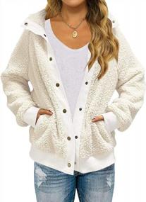 img 4 attached to TECREW Women'S Sherpa Fleece Button Coat With Loose Fit And Long Sleeves - Winter Outwear