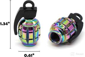 img 3 attached to 🌈 Colorful Aluminum Valve Stem Caps for Cars, Motorbikes, Trucks, Bikes, and Bicycles - 4 Pack, Accretion