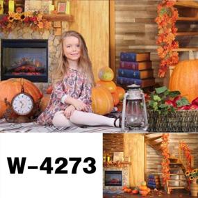 img 1 attached to Осенний фон для фотосъемки новорожденных детей - украшения с подсолнухами, тыквами и кленами W-4273