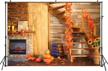 autumn backdrop for newborn children photography - sunflowers, pumpkins & maples decorations w-4273 logo