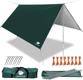 img 4 attached to Lightweight And Durable Camping Tarp Shelter With Hammock Rain Fly For Fishing, Beach, And Picnic - Waterproof, Portable, And Compact - Anyoo