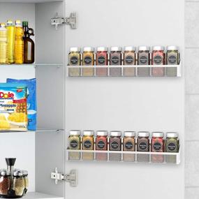 img 1 attached to 4 Pack Silver Wall Mount Spice Rack Organizer For Cabinets, Pantry Door, Cupboard Seasoning Jars Shelf Storage