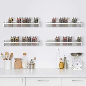 img 2 attached to 4 Pack Silver Wall Mount Spice Rack Organizer For Cabinets, Pantry Door, Cupboard Seasoning Jars Shelf Storage