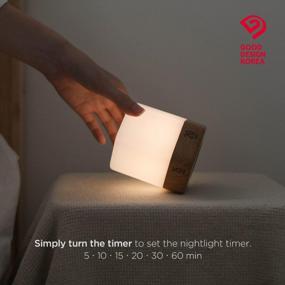 img 3 attached to Rechargeable LED Hexagon Nightlight With Timer And Multiple Modes, Adjustable Brightness, Portable Design, Smart Memory, Bedside Light, 2 LED Color Options