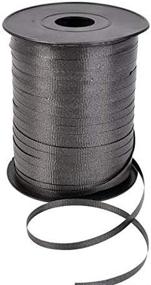 img 2 attached to 🎀 500 Yards Black Curling Ribbon - 3/16 Inch Width - High-Quality Packaging, Pkg/1