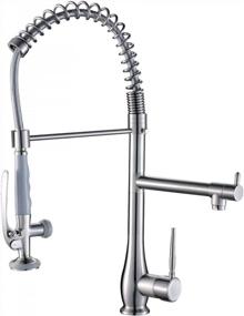 img 4 attached to Fapully Brushed Nickel Kitchen Sink Faucet With Pull-Down Sprayer: Perfect For Commercial Use