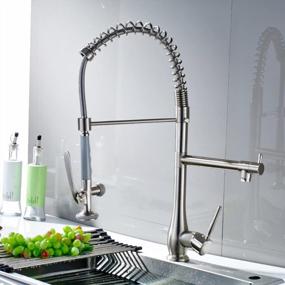img 1 attached to Fapully Brushed Nickel Kitchen Sink Faucet With Pull-Down Sprayer: Perfect For Commercial Use