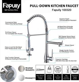 img 3 attached to Fapully Brushed Nickel Kitchen Sink Faucet With Pull-Down Sprayer: Perfect For Commercial Use