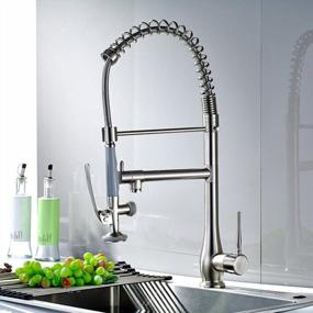 img 2 attached to Fapully Brushed Nickel Kitchen Sink Faucet With Pull-Down Sprayer: Perfect For Commercial Use