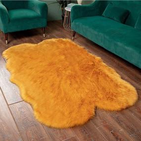 img 4 attached to Premium Faux Fur Plush Carpet - Soft Sheepskin Area Rug For Living Room Or Bedroom, Elegant Home Decoration - 4 X 6 Ft
