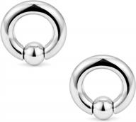 ftovosyo surgical steel captive bead rings - stylish body jewelry for women in various sizes logo