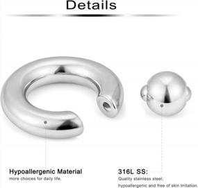 img 2 attached to Ftovosyo Surgical Steel Captive Bead Rings - Stylish Body Jewelry For Women In Various Sizes