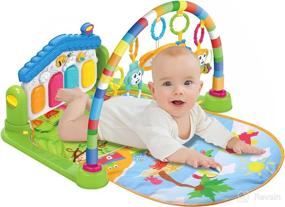 img 4 attached to 🎶 GLÜCK Baby Gyms & Play Mats: Kick and Play Piano Gym Tummy Time Padded Mat - Green