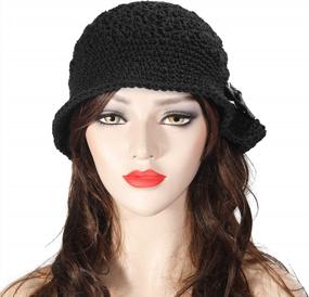 img 2 attached to Handmade Cotton Knit Cloche Bowler Hat With Crochet Design For Women'S Winter Fashion