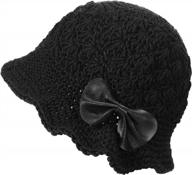 handmade cotton knit cloche bowler hat with crochet design for women's winter fashion logo