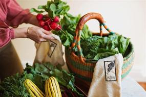 img 2 attached to 🥦 Vejibag Extra Large: Certified Organic Cotton Vegetable Crisper Bag, Keep Lettuce & Veggies Fresh, Reusable + Eco-Friendly, Made in USA - 14x17 in