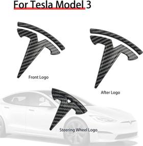 img 3 attached to Powlamks Model 3 Рулевое колесо/передний багажник/задний багажник Логотип Наклейка Наклейка Значок Наклейки