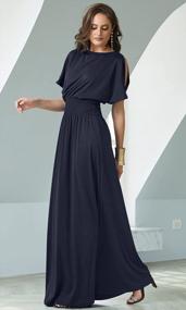 img 2 attached to Women'S Long Split Sleeve Smocked Cocktail Maxi Dress | Elegant Evening Gown