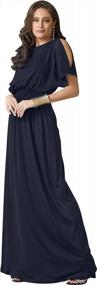 img 4 attached to Women'S Long Split Sleeve Smocked Cocktail Maxi Dress | Elegant Evening Gown