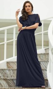 img 3 attached to Women'S Long Split Sleeve Smocked Cocktail Maxi Dress | Elegant Evening Gown