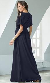img 1 attached to Women'S Long Split Sleeve Smocked Cocktail Maxi Dress | Elegant Evening Gown