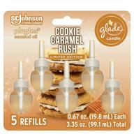 glade plugins refills air freshener, scented essential oils - home and bathroom, cookie caramel rush, 3.35 fl oz, pack of 5 logo