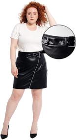 img 3 attached to Womens Leather Strethy Zipper Bodycon Women's Clothing : Skirts