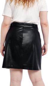 img 1 attached to Womens Leather Strethy Zipper Bodycon Women's Clothing : Skirts