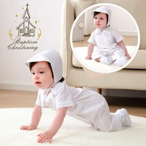 img 3 attached to Christening Baptism Outfits For Baby Boys - Set Of 2 Or 3 Pieces By Booulfi