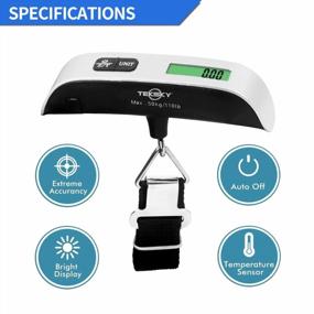 img 1 attached to TekSky Digital Hanging Luggage Scale For Travel - 110 Lbs Capacity With LCD Display, Backlight & Temperature Sensor