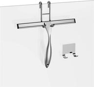 stainless steel shower squeegee and window squeegee - 100% streak-free cleaning for bathroom, home, and car windows - includes adhesive holder and shower door hook логотип