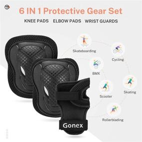 img 2 attached to 6 in 1 Protective Gear Set for Youth: Gonex Kids Skateboard Knee Pads, Elbow Pads, and Wrist Guards - Perfect for Skateboarding, Skating, Cycling, Scooter, Bike
