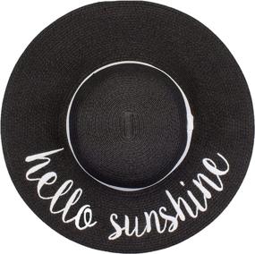 img 1 attached to Funky Junque Women'S Embroidered Beach Floppy Sun Hat With UPF 50 Protection