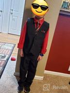 img 1 attached to Formal Dresswear Vest Set for Boys - Johnnie Lene Pinstripe review by Eddie Burgess