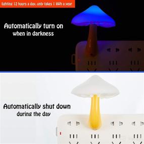 img 1 attached to Mudder 2 Pack Sensor LED Mushroom Night Light Plug In Smart Lamp Mini Mushroom Night Lights LED Night Lamp Color Changing For Adults Kids (Blue)