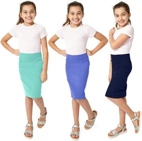 img 4 attached to KIDPIK Girls Pencil Skirts Pack Girls' Clothing ~ Skirts & Skorts