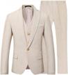 stylish 3-piece linen suit for men's beach weddings, proms, and parties - slim fit logo