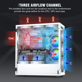 img 1 attached to Vetroo AL600 Mid-Tower ATX PC Case With Top 360Mm Radiator Support, 3X120Mm ARGB Fans, 3X120Mm Regular Fans, Airflow Mesh Design In White For Enhanced Gaming, With Controller Hub