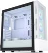 vetroo al600 mid-tower atx pc case with top 360mm radiator support, 3x120mm argb fans, 3x120mm regular fans, airflow mesh design in white for enhanced gaming, with controller hub logo