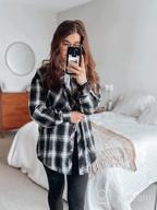 img 1 attached to Women'S Buffalo Plaid Flannel Shirt: Cozy Long Sleeve Collar Button Down Blouse Top review by Tyler Munajj