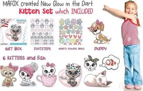 img 2 attached to 🐱 Glow in The Dark Cat Stickers with Dog and Fish - Wall Decals for Kids Bedding Room - Great Birthday Gift - Glowing Cat for Girls and Boys