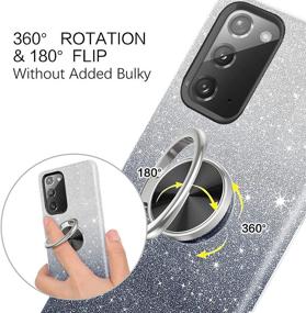 img 1 attached to Sparkly Glitter Slim Phone Case for Samsung Galaxy Note 20 5G (2020) - BENTOBEN Galaxy Note 20 Case 6.7inch with 360° Ring Holder Kickstand Car Mount Support, Dual Layer Protective Cover (Black)