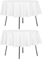 sancua 60-inch round white tablecloth set for stain and wrinkle-free dining and entertaining logo
