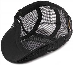 img 1 attached to Idopy Men Breathable Mesh Summer Hat Newsboy Beret Ivy Cap Cabbie Flat Cap