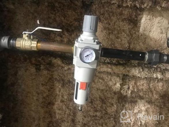 img 1 attached to 🔧 NANPU 1/2" NPT Compressed Air Filter Regulator Combo Piggyback with Auto Drain, 5 Micron Brass Element, Poly Bowl, Metal Bracket, and 0-150 psi Gauge review by Mark Perry