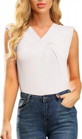 img 1 attached to Stylish And Comfy: JASAMBAC Twist Knot Tank Tops With Padded Shoulder For Women