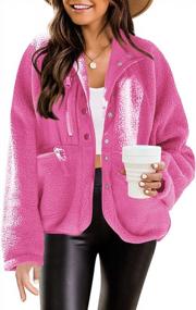 img 3 attached to Women'S Fleece Button Down Shacket Jacket With Pockets - Warm Sherpa Coats Outwear