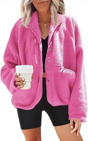 img 4 attached to Women'S Fleece Button Down Shacket Jacket With Pockets - Warm Sherpa Coats Outwear